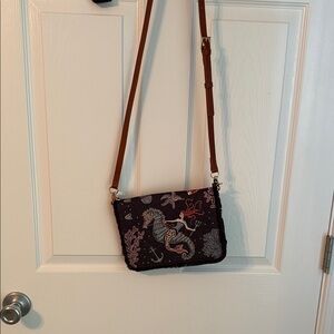 Spartina 449 Navy and Brown Mermaid Crossbody Bag